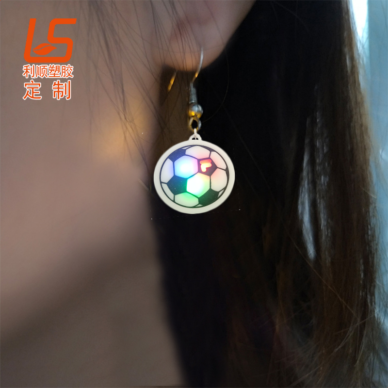 定制卡通硅膠LED發(fā)光耳墜 PVC卡通閃光耳釘