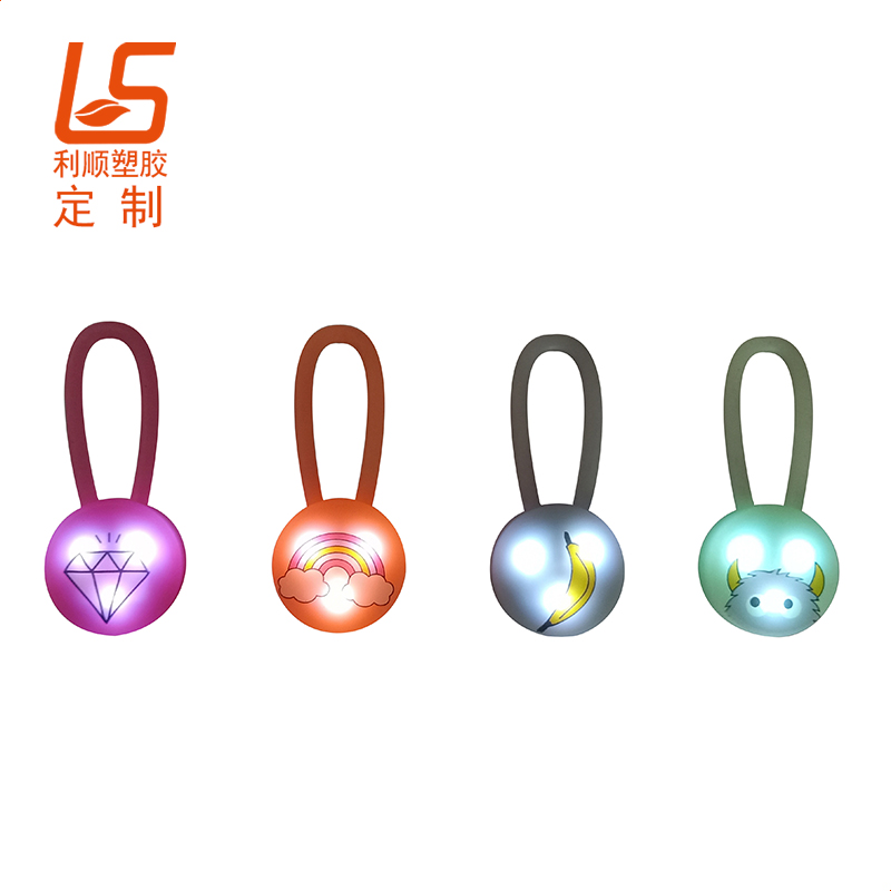 寵物牽引繩LED發(fā)光硅膠綁帶寵物LED發(fā)光吊墜 (8)