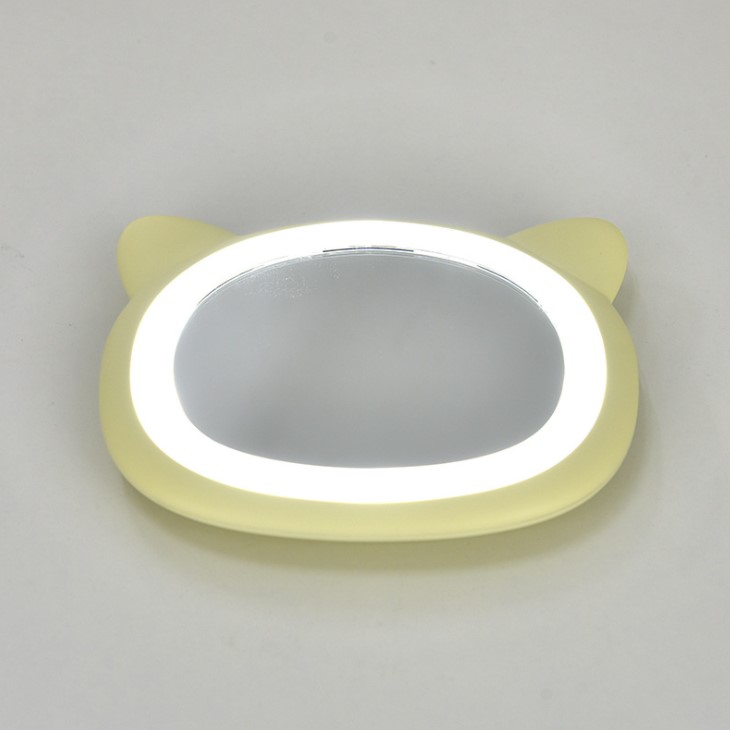 充電LED發(fā)光美妝鏡卡通LED硅膠化妝鏡